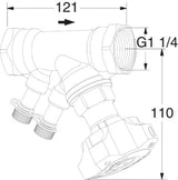 TA TA STAD Einregulierungsventil 5/4" ohne Entleeradapter, 52851032   – 52 851-032