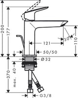 HANSGROHE HG Logis CoolStart Basin Mixer 110 Fine Matt Black – 71254670