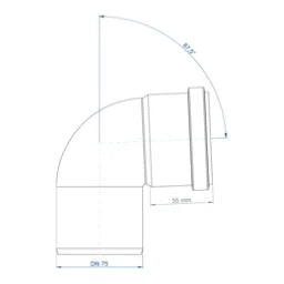 POLOPLAST PO Bogen POLO-KAL NG DN 75/87Grad   – 02134