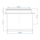 POLOPLAST PP Transition Pipe Short POLO-KAL DN 90/75 - 02289