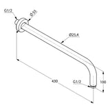 KLUDI Kludi A-QA Wall Shower Arm 400 mm brushed gold – 66514N0-00
