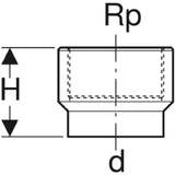 GEBERIT GE PE Anschweissende d 64mm x Rp2 Innengewinde 364724   – 364.724.16.1