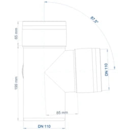 POLOPLAST PO Double Branch Equal Junction POLO-KAL XS DN 110/110/110/87 Degrees - 102275