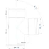 POLOPLAST PO Double Branch Equal Junction POLO-KAL XS DN 110/110/110/87 Degrees - 102275