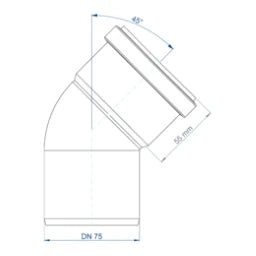 POLOPLAST PO bend POLO-KAL NG DN 75/45 degree – 02132