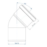 POLOPLAST PO bend POLO-KAL NG DN 75/45 degree – 02132