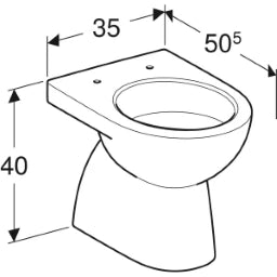 GEBERIT SANITARY Geberit Renova Floor-standing WC washdown 53cm white, vertical outlet, partially enclosed form – 500.811.01.2