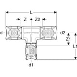 GEBERIT GE FlowFit Reducing Tee PPSU d40 x 32 x 40mm – 620.124.00.1