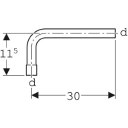 GEBERIT GE Trap Extension 90 deg., d32mm, white, with Socket – 119.060.11.1