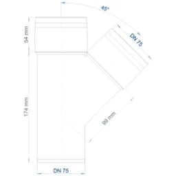 POLOPLAST PO Abzweig POLO-KAL 3S DN 75/75/45Grad  – 102606