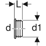 GEBERIT GE Steckdichtung Siphonanschlusswinkel d58/40mm   – 153.565.16.1