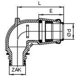 HAWLE ZAK 46 Winkel 90Gr.Fig.6480 f.PE-Rohr 32 mm   – 5006081