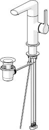 HANSA Hansa Ronda basin mixer with pop-up waste with flexible hoses chrome - 5526 2203
