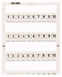 WAGO WMB marking card white horizontally printed 1 ... 10 (10x) snap-on white – 793-5502