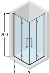 NOVELLINI Novellini Passion Corner Entry Half Left Folding, 87-89/200, chrome, ESG – BPPADUNEFL3