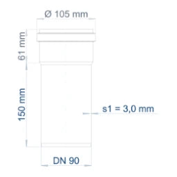 POLOPLAST PO Steckmuffenrohr POLO-KAL NG DN 90/150   – 02070