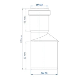 POLOPLAST PP Transition Pipe POLO-KAL NG DN 50/32 – 02281