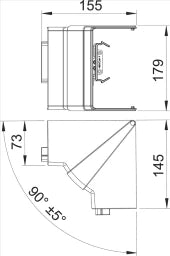 OBO Inneneck variabel 70x170mm Polycarbonat/ Acrylnitril-Butadien-Styrol reinweiß RAL  – 6274640
