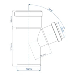 POLOPLAST PO Abzweig POLO-KAL NG DN 75/50/67Grad   – 02219