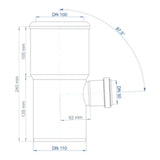 POLOPLAST PO WC Branch Connector POLO-KAL DN 110/50/87 Degrees – 02373