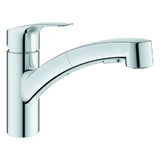 GROHE Grohe Eurosmart Einhand-SPT-Batterie fl. Auslauf auszb. Dual-Spülbrause chrom   – 30 305 001