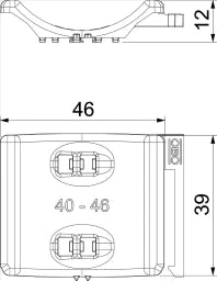 OBO Universal Opposite Tub Combinable to Double Tub 40-46mm Polypropylene Light Grey – 1198046