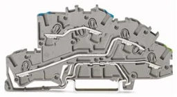WAGO Installationsetagenklemme N/L/PE 4 mm², grau   – 2003-7646