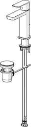 HANSA Hansa Stela EH Basin Mixer with Pop-Up Waste, Projection 14.7 cm, Chrome – 5718 2273