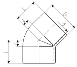 FISCHER GEORG GF Winkel 45° PP-H d 32   – 727150108