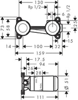 HANSGROHE HG Axor 2-Hole Basin Mixer Basic Set for Concealed Installation DN15 – 13623180