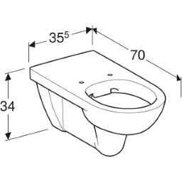 GEBERIT SANITAER Geberit Renova Rimless Washdown Wall-Hung WC, White – 208570000