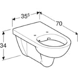 GEBERIT SANITAER Geberit Renova Rimless Washdown Wall-Hung WC, White – 208570000