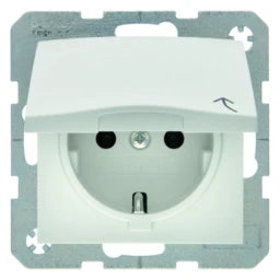BERKER SCHUKO Socket with Hinged Cover S.1/B.3 /B.7 polar white matt – 47511909