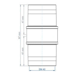 POLOPLAST PO Double Socket POLO-KAL XS DN 40 – 102301