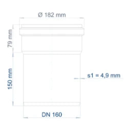 POLOPLAST PO Socket Pipe POLO-KAL NG DN 160/150 – 02060