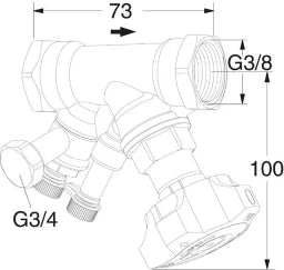 TA TA STAD Einregulierungsventil 3/8" mit Entleeradapter, 52851610   – 52 851-610