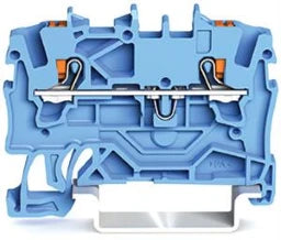 WAGO 2-Leiter-Durchgangsklemme mit Drücker 1,5 mm², blau   – 2201-1204