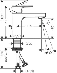 HANSGROHE HG Waschtischmischer 100 Vernis Shape mattschwarz  – 71561670