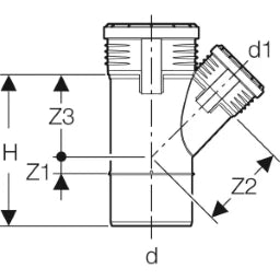 GEBERIT GE Silent-PP Branch 45 deg. d40/40mm - 390.131.14.1