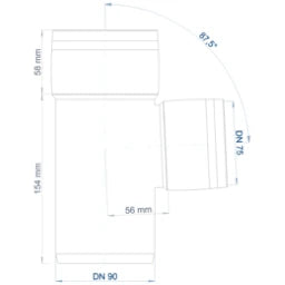 POLOPLAST PO Abzweig POLO-KAL XS DN 90/75/87Grad  – 102833