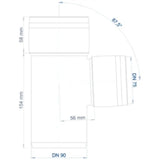 POLOPLAST PO Abzweig POLO-KAL XS DN 90/75/87Grad  – 102833