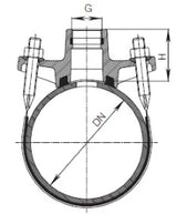 HAWLE O-Ringsperrschelle Fig.3800 200-  2" DM.Buegelber.219-244mm f. Stahl/Guss/AZ   – 5004106