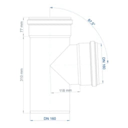 POLOPLAST PO Abzweig POLO-KAL NG DN 160/160/87Grad   – 02247