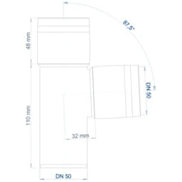 POLOPLAST PO Abzweig POLO-KAL 3S DN 50/50/87Grad  – 102508
