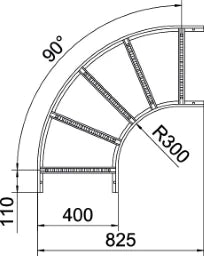 OBO Bogen 90° für Kabelleiter 60x400 Stahl b andverzinkt  – 6225046