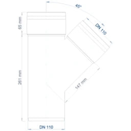 POLOPLAST PO Branch POLO-KAL XS DN 110/110/45 Degrees – 102230