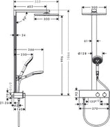 HANSGROHE HG Showerpipe Raindance E 300 1jet 350 ST chrome - 27361000