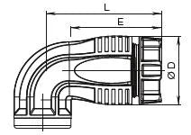 HAWLE Hawle Fit Angle 90 Deg. IG 3/4"/PE OD25 incl. Stainless Steel Reinforcement Ring – 5005948