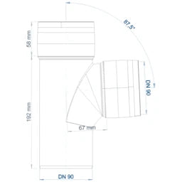 POLOPLAST PO Abzweig POLO-KAL 3S DN 90/90/87Grad  – 102613