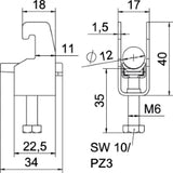 OBO Bow Clamp 2056 08-12mm Steel Hot-dip galvanised – 1186702